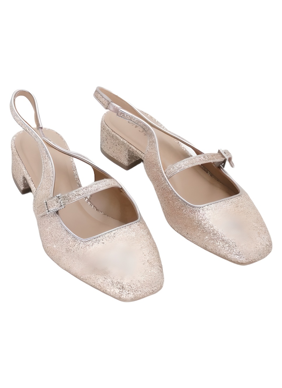 On 34th Dareen Two-Piece Mary Jane Pumps Pink Silver Glitter Size 7.5
